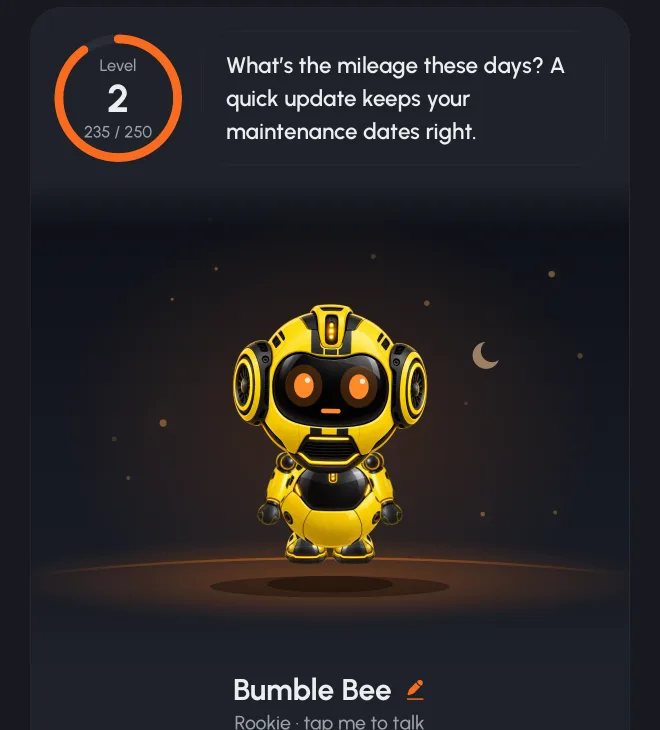 The companion card on the EngineEar home screen