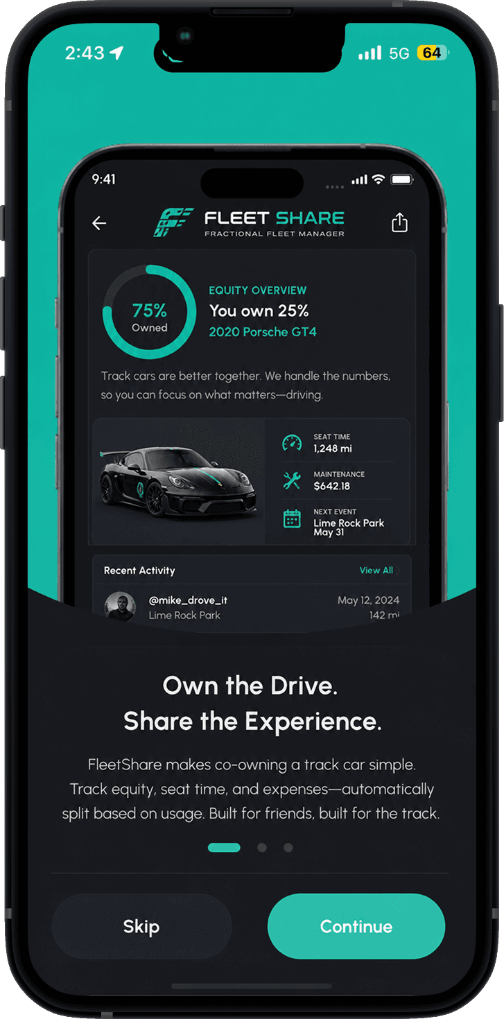FleetShare app screen