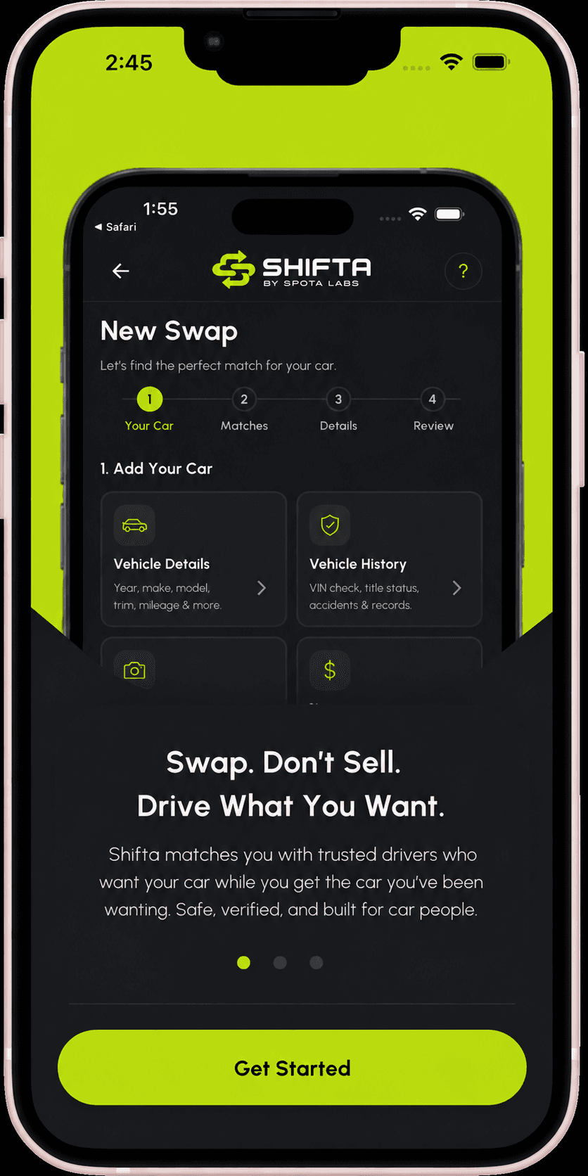 Shifta app screen