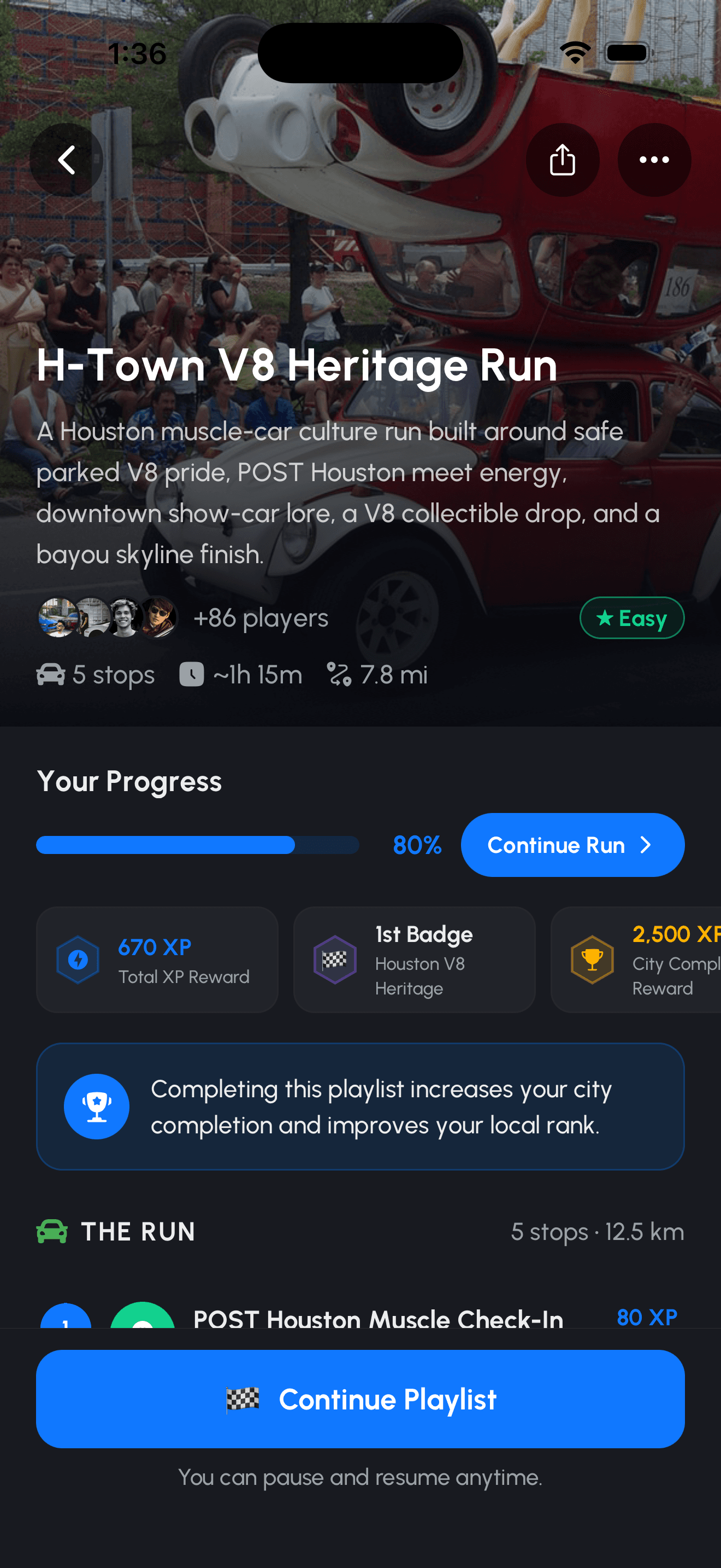 Spota Playlists screen