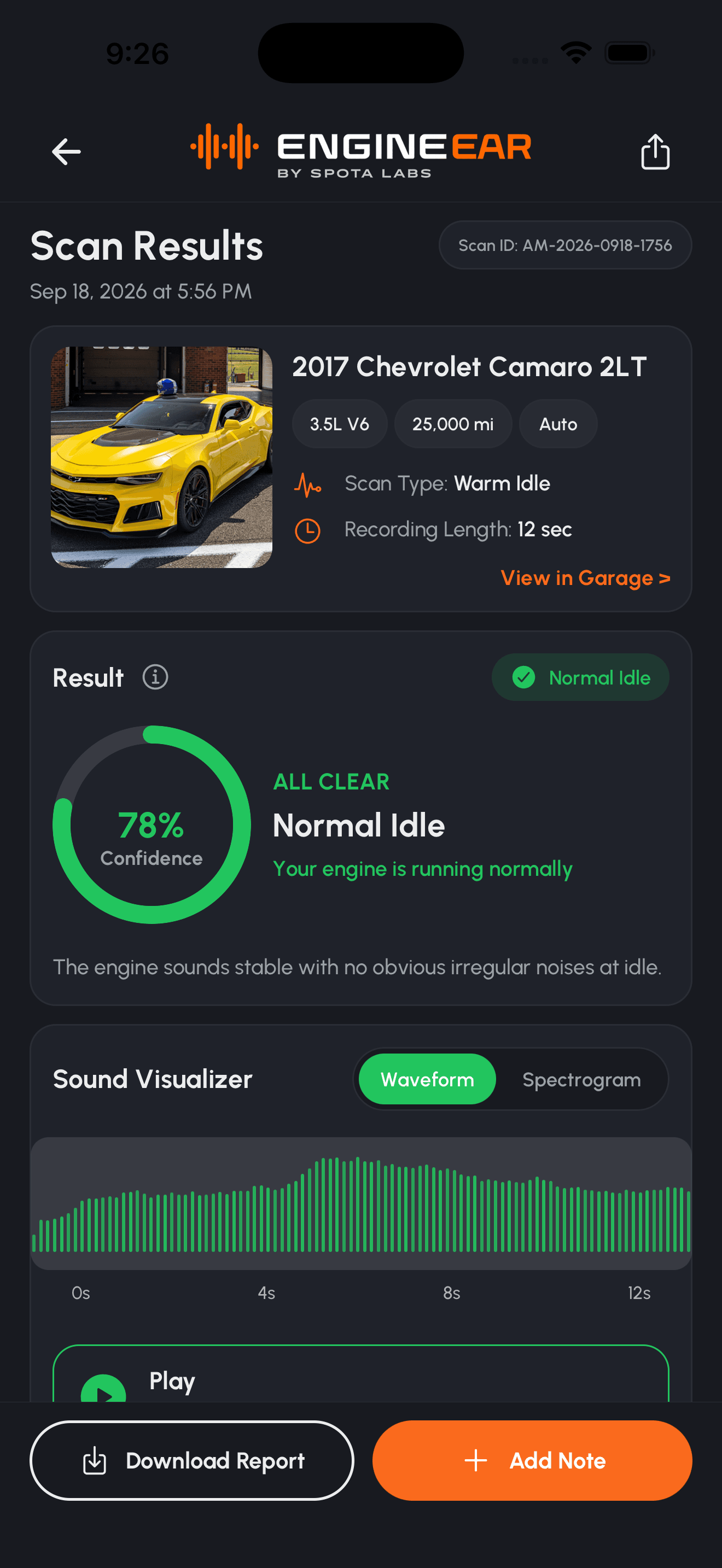 EngineEar recording engine audio